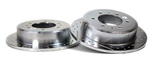 Hummer H3 Brake Rotors (2) - Rear - Baer Brakes - Claw Performance, Slot & Drilled - Zinc-Plated - `06-`10